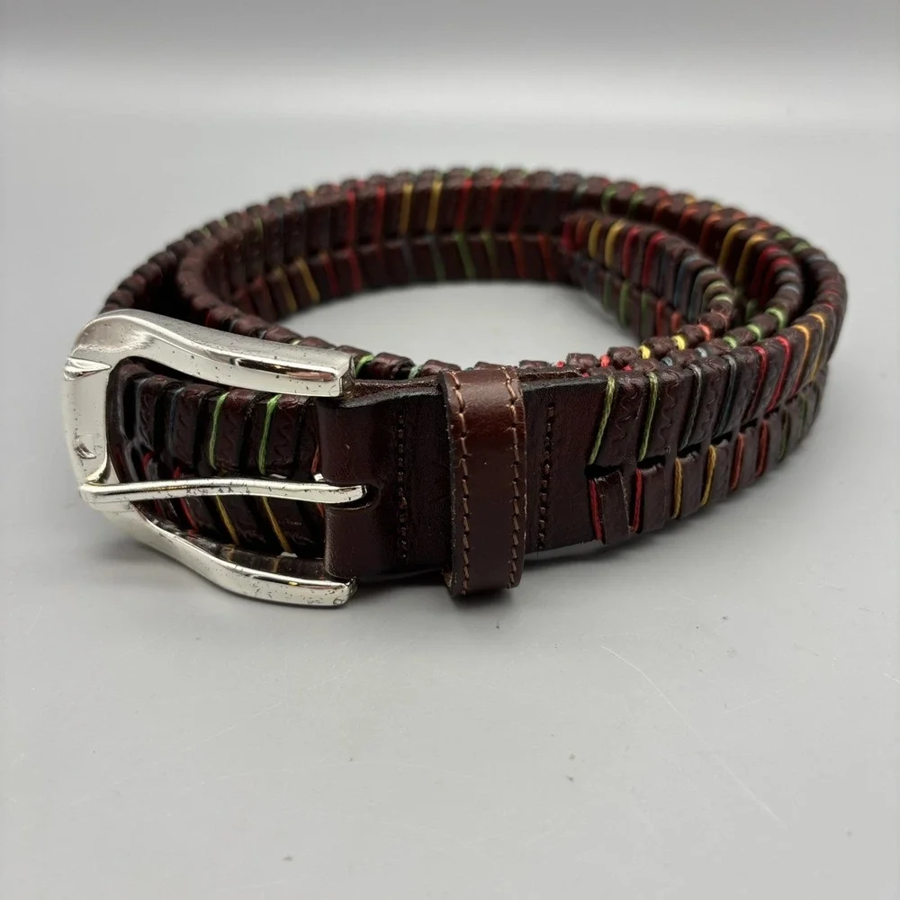 Martin Dingman‎ Livingston Hand Laced Saddle Leather Belt Size 40